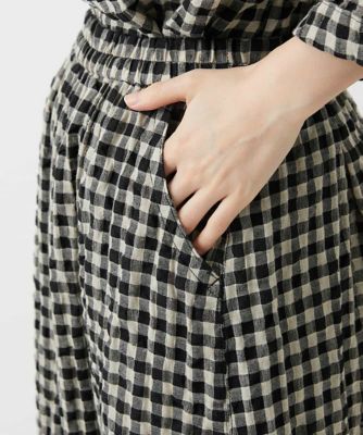 セットアップ対応］リネンコットンギンガムチェックスカート | GIANNI