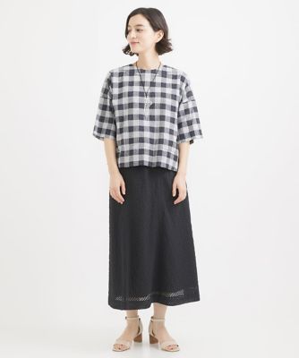 ［セットアップ対応］シースルーギンガムチェック柄スカート