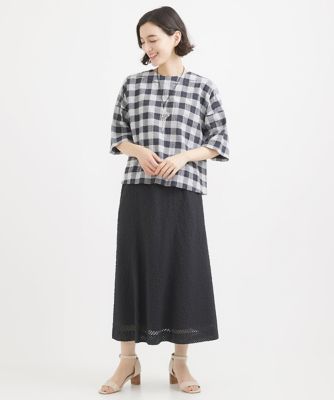 ［セットアップ対応］シースルーギンガムチェック柄スカート