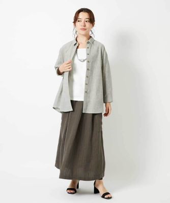 麻ストライプスカート | GIANNI LO GIUDICE(Women/小さいサイズ