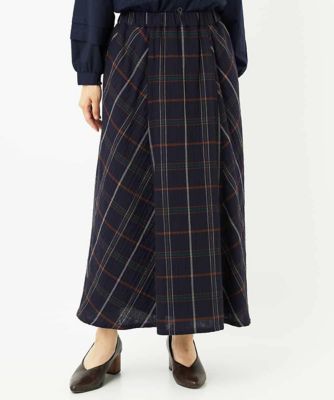GIANNI LO GIUDICE(Women/小さいサイズ)/ジャンニロジュディチェ [日本製]二重織チェックスカート 57ネイビー 【三越伊勢丹/公式】
