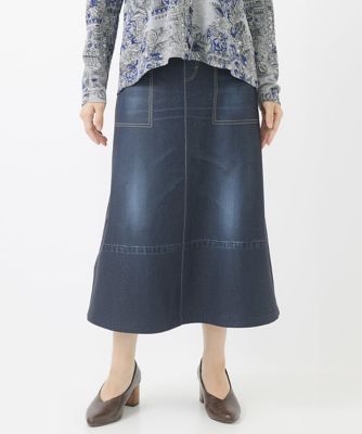 ［リバーシブル］微起毛デニム両面プリントスカート