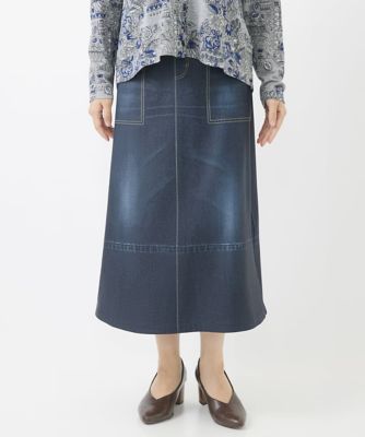［リバーシブル］微起毛デニム両面プリントスカート