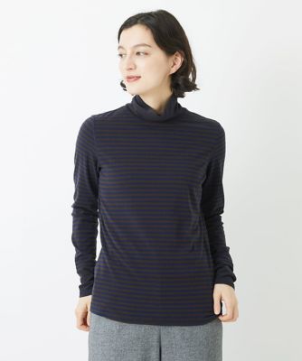 GIANNI LO GIUDICE(Women/小さいサイズ)/ジャンニロジュディチェ [日本製]ラグウォームボーダータートルネックカットソー