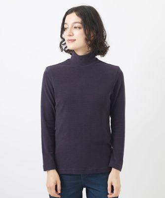 ミップ　ベア天ボーダーハイネックカットソー