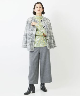 マッププリントハイネックカットソー