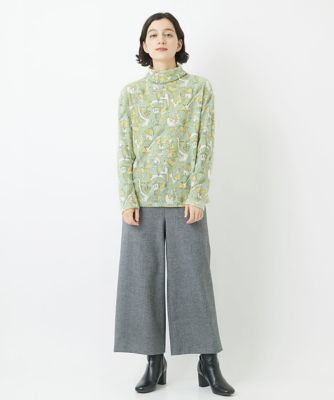 マッププリントハイネックカットソー