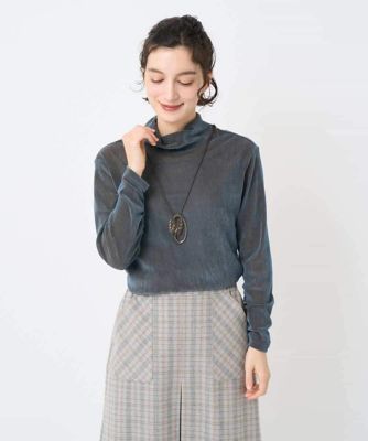 GIANNI LO GIUDICE(Women/小さいサイズ)/ジャンニロジュディチェ [日本製]タマムシパイルフロッキーカットソー 55ブルー トップス【三越伊勢丹/公式】