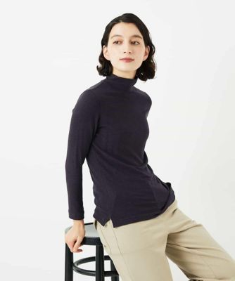 ミッププロッサムベア天ボーダー柄ハイネックカットソー