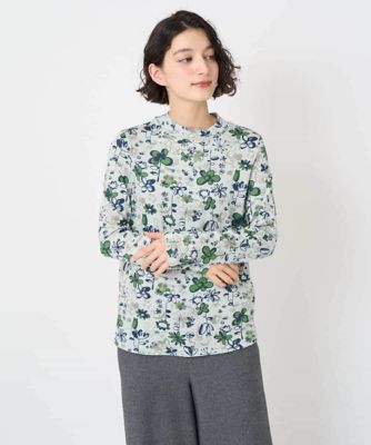 GIANNI LO GIUDICE(Women/小さいサイズ)/ジャンニロジュディチェ フワラープリントモックネック風プルオーバー 35グリーン トップス【三越伊勢丹/公式】