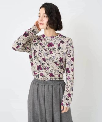 GIANNI LO GIUDICE(Women/小さいサイズ)/ジャンニロジュディチェ フワラープリントモックネック風プルオーバー 76パープル トップス【三越伊勢丹/公式】