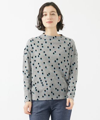 GIANNI LO GIUDICE / ジャンニ・ロ・ジュディチェ [洗える・日本製]フロッキードットプリントカットソー 日本製］フロッキードットプリントカットソー | GIANNI LO