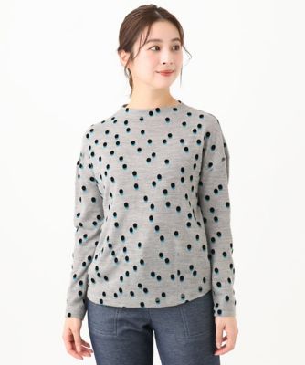 ジャンニ・ロ・ジュディチェ（GIANNI LO GIUDICE）/[洗える・日本製]フロッキードットプリントカットソー 日本製］フロッキードットプリントカットソー | GIANNI LO GIUDICE