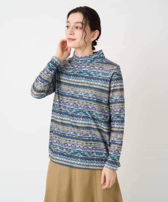 ＜GIANNI LO GIUDICE(Women/小さいサイズ)＞［日本製］編地柄プリントカットソー