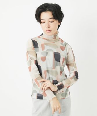 ＜GIANNI LO GIUDICE(Women/小さいサイズ)＞［日本製］アブストラクト柄サモーラチュールカットソー
