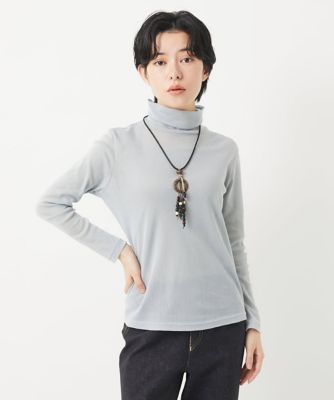 ［日本製］コットンチュールハイネックプルオーバー