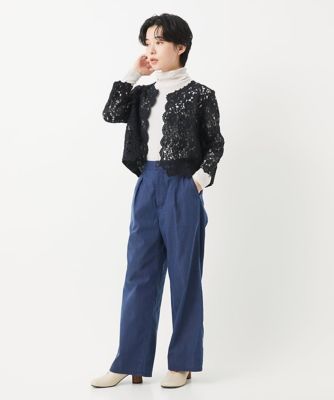 ［日本製］コットンチュールハイネックプルオーバー