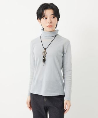 ［日本製］コットンチュールハイネックプルオーバー