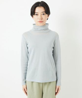 ［日本製］コットンチュールハイネックプルオーバー