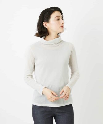 ＜GIANNI LO GIUDICE(Women/小さいサイズ)＞［新色追加／日本製］コットンチュールハイネックプルオーバー