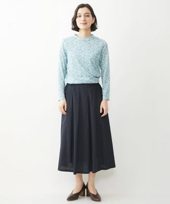 ［洗える／日本製］更紗ペーズリー柄プリントカットソー