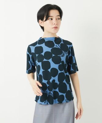 日本製］コットンガーゼフライスドットバタフライカットソー