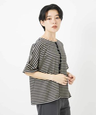 日本製］レースデザインボーダーカットソー | GIANNI LO GIUDICE