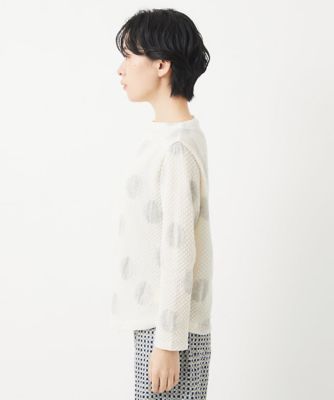 ［日本製］強撚コットンドットジャガードカットソー