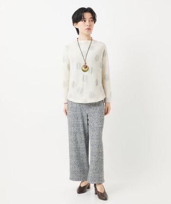 ［日本製］強撚コットンドットジャガードカットソー