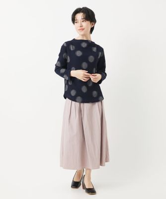 ［日本製］強撚コットンドットジャガードカットソー