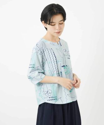 ＜GIANNI LO GIUDICE(Women/小さいサイズ)＞［日本製］線描きフラワープリントカットソー