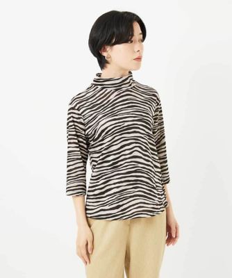 [日本製]ラミー天竺ゼブラプリントカットソー 洗える・日本製］ラミー天竺ゼブラプリントカットソー | GIANNI