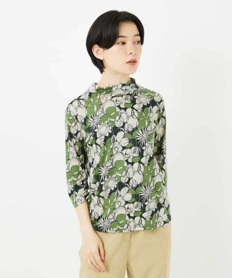 ＜GIANNI LO GIUDICE(Women/小さいサイズ)＞リネン天竺ラインフラワープリントプルオーバー