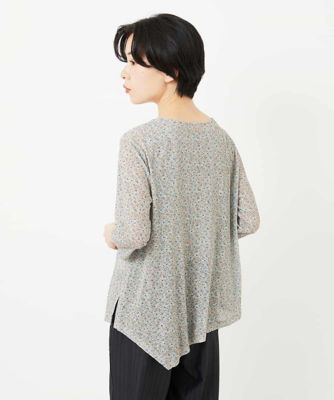 ＜GIANNI LO GIUDICE(Women/小さいサイズ)＞小付きフラワープリントアシンメトリーデザインプルオーバー