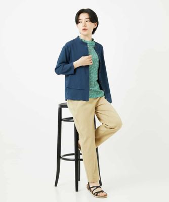 小付きフラワープリントハイネックプルオーバー