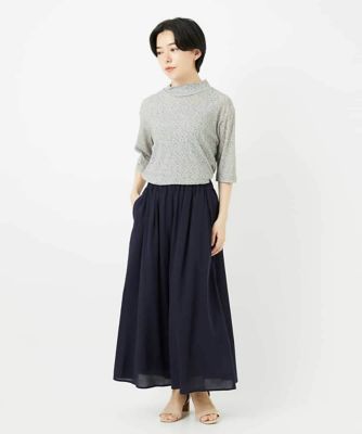 小付きフラワープリントハイネックプルオーバー