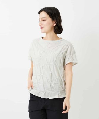 日本製］麻混シャーリングフレンチスリーブカットソー | GIANNI LO