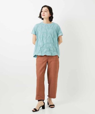 日本製］麻混シャーリングフレンチスリーブカットソー | GIANNI LO