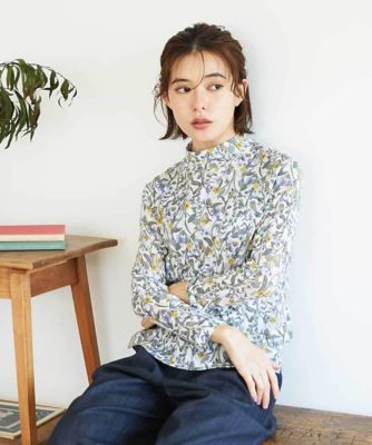 ＜GIANNI LO GIUDICE(Women/小さいサイズ)＞フラワーリーフプリントハイネックカットソー