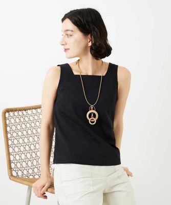 ＜GIANNI LO GIUDICE(Women/小さいサイズ)＞コットンスクエアネックタンクトップ