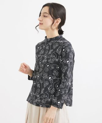 ［日本製］フラワー柄コットンカットソー