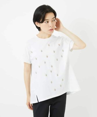 ＜GIANNI LO GIUDICE(Women/小さいサイズ)＞コットン天竺しずくプリントカットソープルオーバー