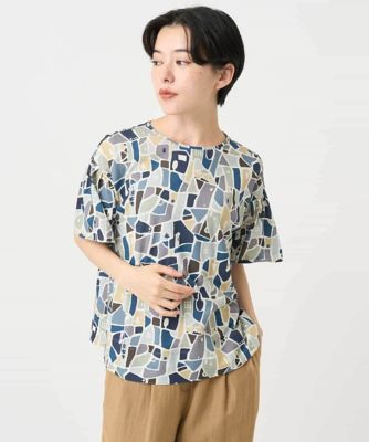 ［接触冷感・日本製］強撚コットン天竺プリントカットソー