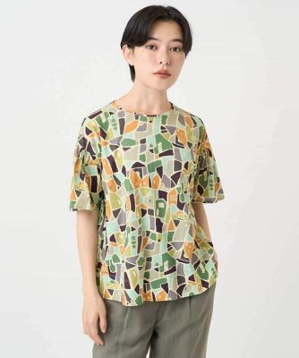 ［接触冷感・日本製］強撚コットン天竺プリントカットソー
