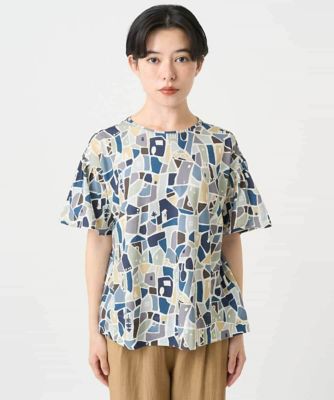［接触冷感・日本製］強撚コットン天竺プリントカットソー