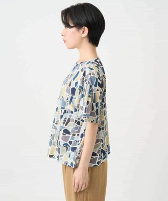［接触冷感・日本製］強撚コットン天竺プリントカットソー