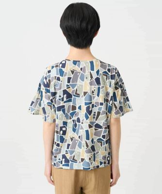 ［接触冷感・日本製］強撚コットン天竺プリントカットソー