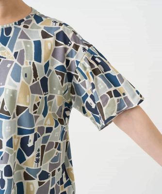 ［接触冷感・日本製］強撚コットン天竺プリントカットソー
