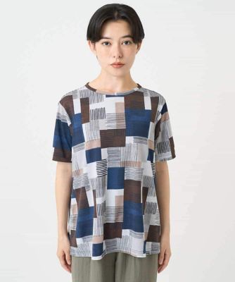 ［接触冷感・速乾］ルービックブロックプリントカットソー