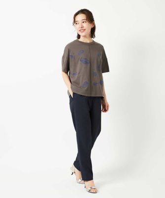 コットン天竺リーフ刺繍カットソー | GIANNI LO GIUDICE(Women/小さい